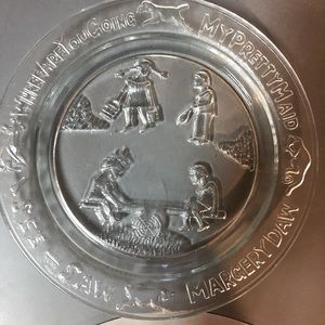 Vtg Indiana clear glass Nursery rhyme plate